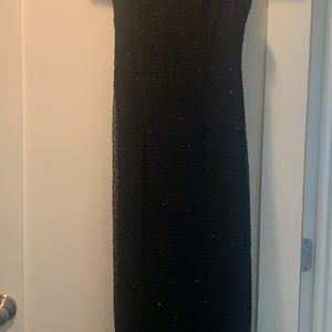 Black sleeveless beaded dress